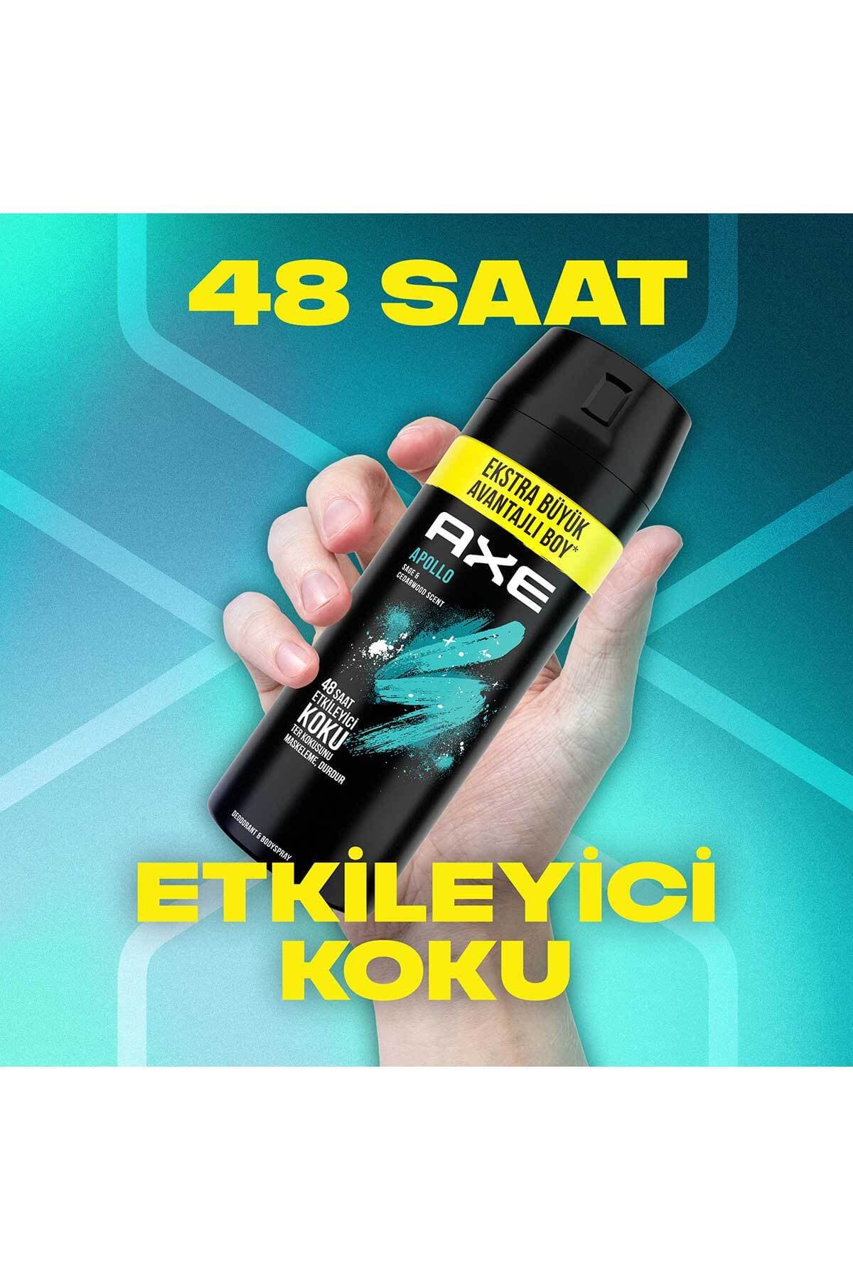 اسپری دئودورانت مردانه Axe با رایحه جذاب ۴۸ ساعته Apollo 200 ml x3 اسپری دئودورانت مردانه Axe با رایحه جذاب ۴۸ ساعته Apollo 200 ml x3