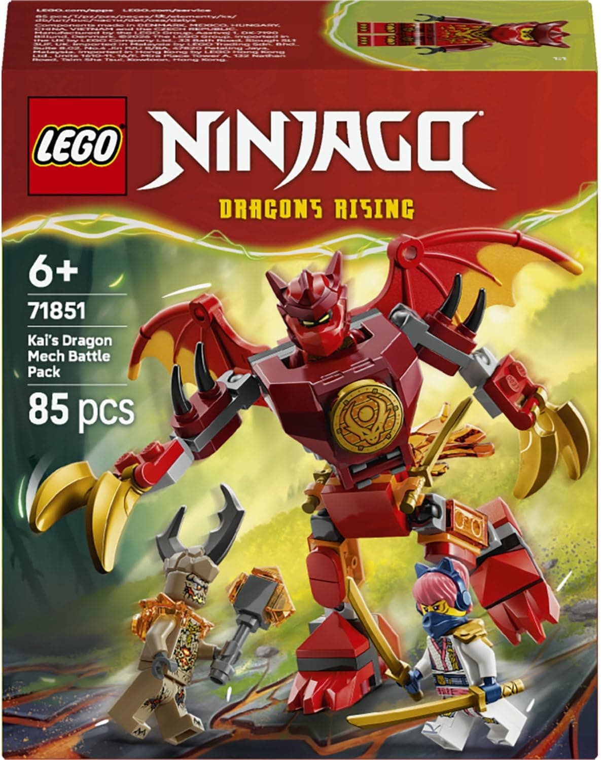 لگو NINJAGO بسته نبرد ربات اژدهای Kai مدل 71851 لگو NINJAGO بسته نبرد ربات اژدهای Kai مدل 71851