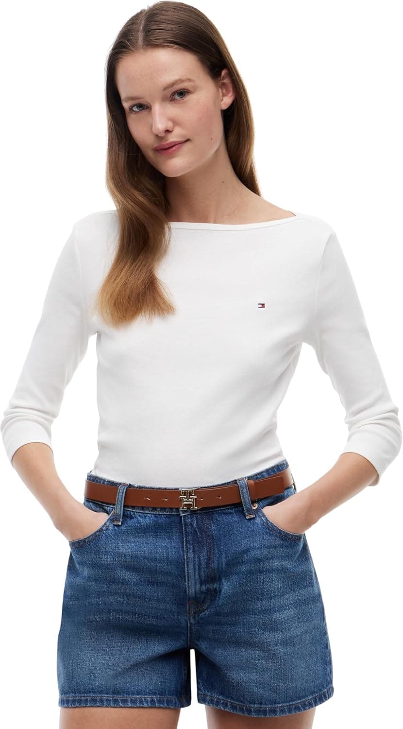 پیراهن زنانه Tommy Hilfiger NEW CODY یقه قایقی فیت اسلیم آستین سهربع پیراهن زنانه Tommy Hilfiger NEW CODY یقه قایقی فیت اسلیم آستین سهربع