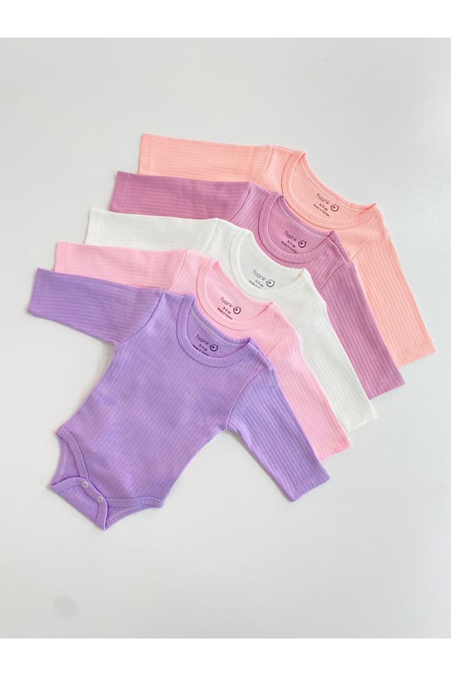 زیردکمهای آستینبلند نوزادی FİYONK BEBE نخی 100% بسته 5 عددی زیردکمهای آستینبلند نوزادی FİYONK BEBE نخی 100% بسته 5 عددی