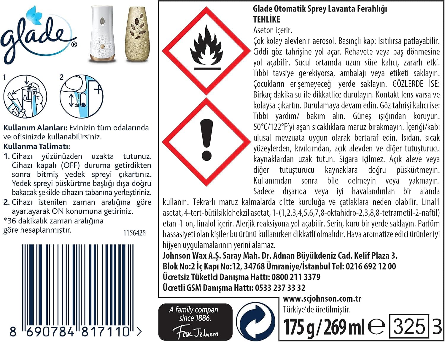 اسپری یدک خوشبوکننده خودکار Glade با رایحه اسطوخودوس، ماندگاری 60 روز (1 x 269 mL) اسپری یدک خوشبوکننده خودکار Glade با رایحه اسطوخودوس، ماندگاری 60 روز (1 x 269 mL)