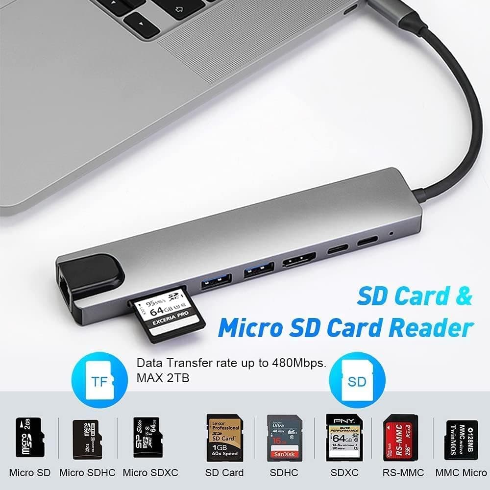هاب USB C OTCPP 8 در 1 HDMI 4K 60Hz PD 100W هاب USB C OTCPP 8 در 1 HDMI 4K 60Hz PD 100W