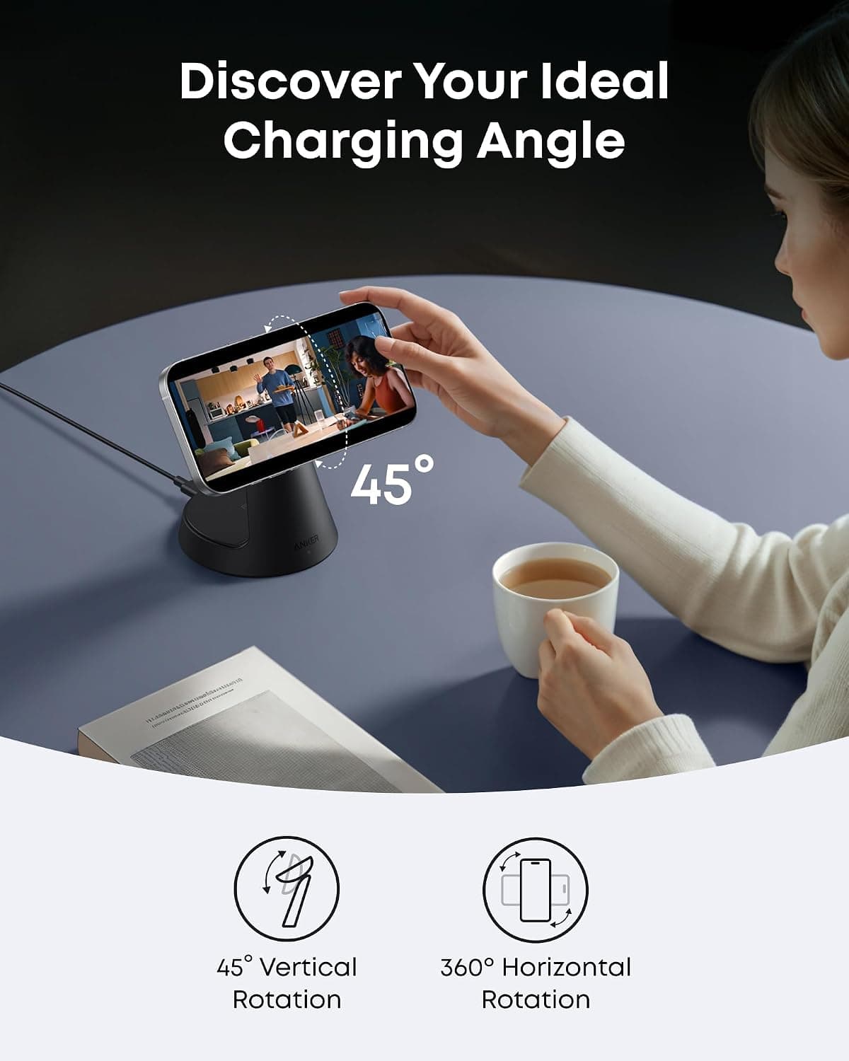 شارژر بیسیم مغناطیسی Anker MagGo 3-in-1 با گواهی Qi2 توان 15W شارژر بیسیم مغناطیسی Anker MagGo 3-in-1 با گواهی Qi2 توان 15W