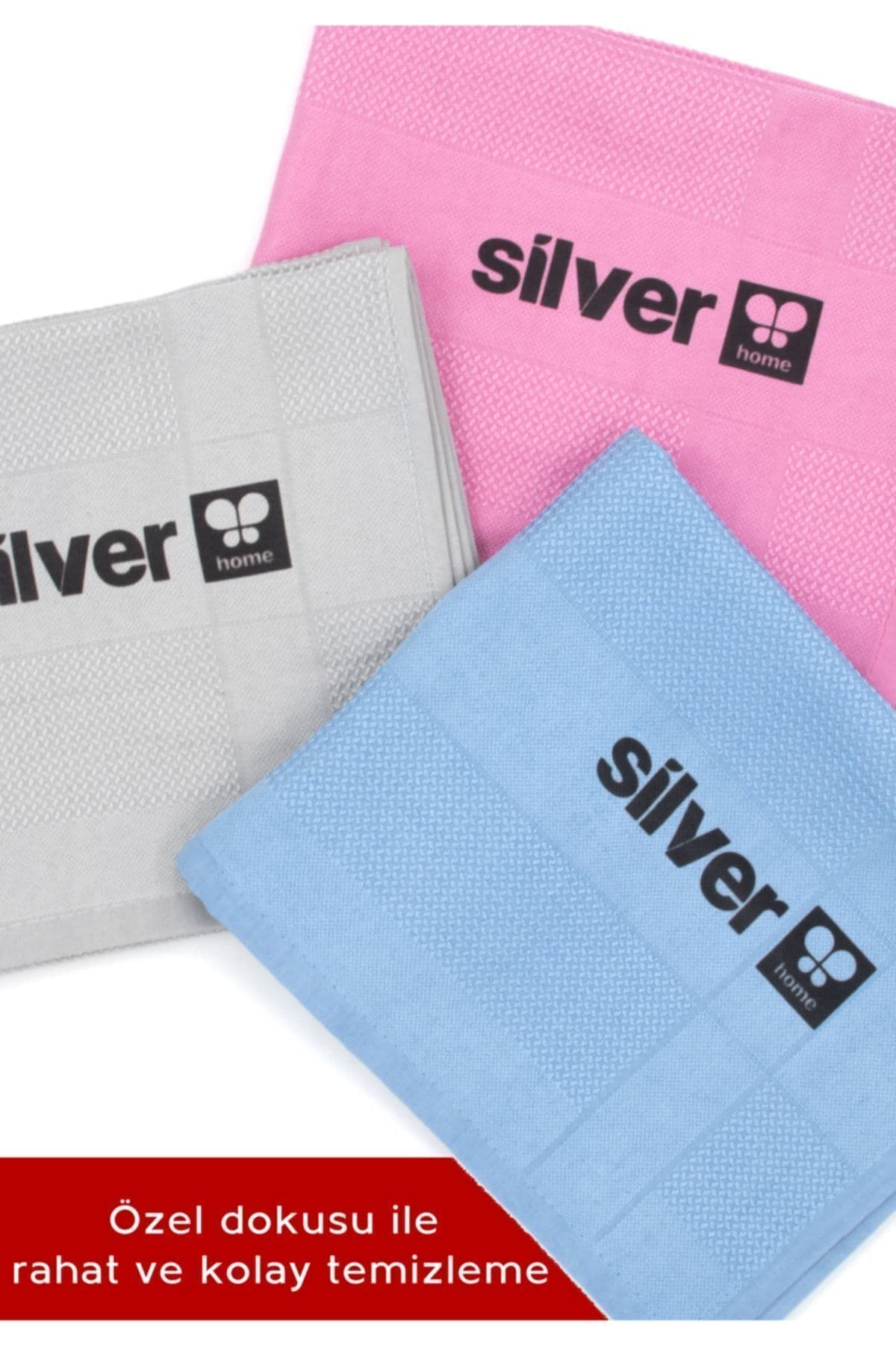 دستمال شیشه SİLVER HOME میکروفایبر دکوراتیو 3 عددی دستمال شیشه SİLVER HOME میکروفایبر دکوراتیو 3 عددی