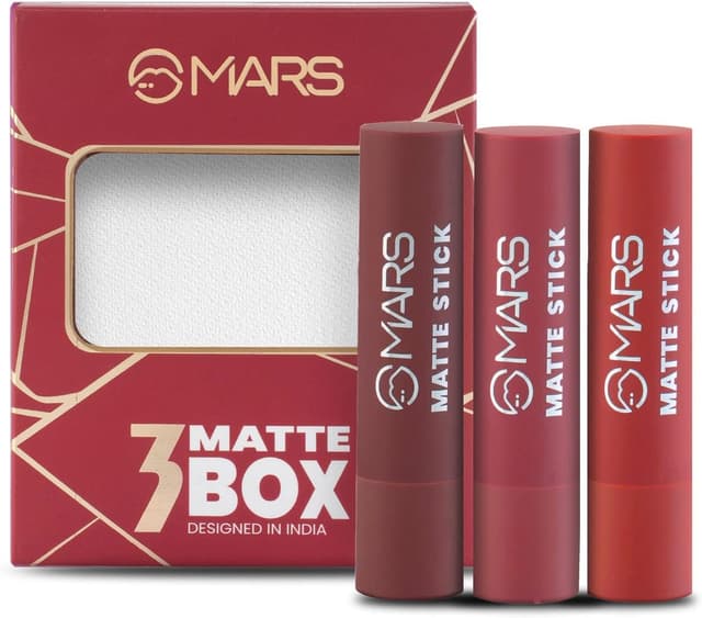 ست 3 عددی رژ لب مات MARS قرمز و زرشکی مدل 01 ست 3 عددی رژ لب مات MARS قرمز و زرشکی مدل 01