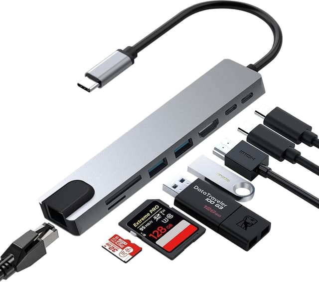 هاب مبدل Daytona سازگار با Macbook و Android، Type-C به 2 USB 3.0، 4K HDMI، Ethernet RJ45 و PD هاب مبدل Daytona سازگار با Macbook و Android، Type-C به 2 USB 3.0، 4K HDMI، Ethernet RJ45 و PD