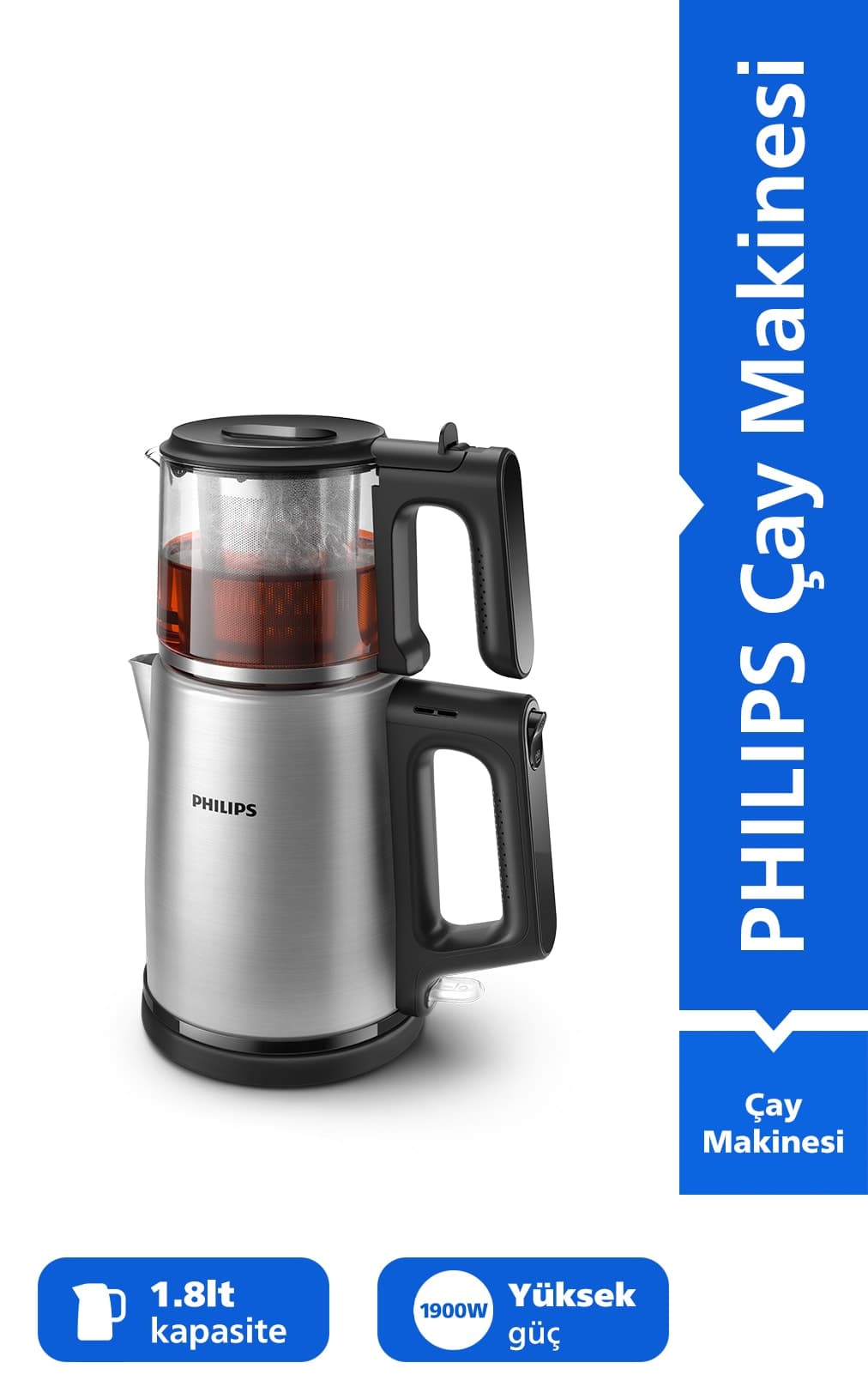چایساز Philips سری 5000 با ظرفیت 1.8 Litre و توان 1900W با گرمنگهداری خودکار مدل HD7350/00 چایساز Philips سری 5000 با ظرفیت 1.8 Litre و توان 1900W با گرمنگهداری خودکار مدل HD7350/00