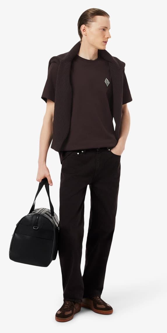 تیشرت مردانه Lacoste یقه گرد فیت کلاسیک قهوهای تیره تیشرت مردانه Lacoste یقه گرد فیت کلاسیک قهوهای تیره