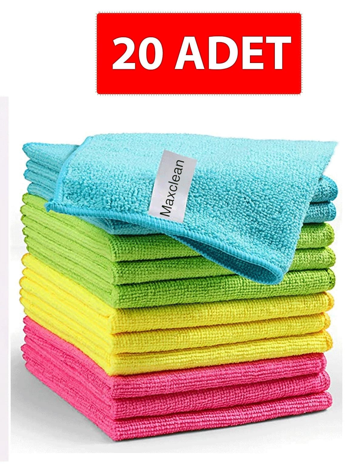 دستمال میکروفایبر MaxClean 20 عددی 40x40 برای آشپزخانه، کف و حمام دستمال میکروفایبر MaxClean 20 عددی 40x40 برای آشپزخانه، کف و حمام