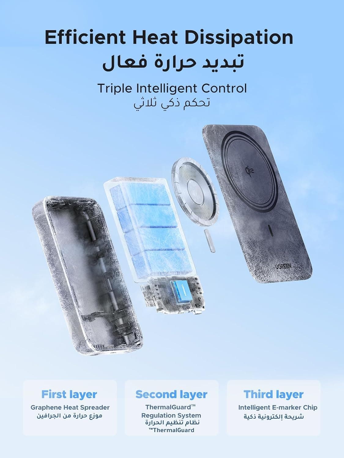 پاوربانک بیسیم UGREEN MagSafe با شارژ سریع Qi2 15W ظرفیت 10000mAh پاوربانک بیسیم UGREEN MagSafe با شارژ سریع Qi2 15W ظرفیت 10000mAh