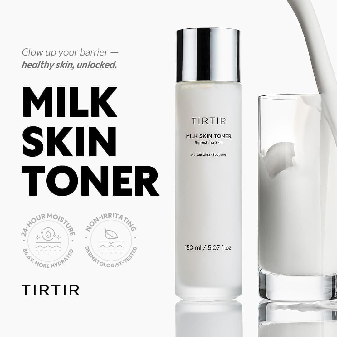 تونر صورت TIRTIR Milk Skin Rice حاوی نیاسینامید، سرامید و عصاره سبوس برنج 5.07 fl.oz. تونر صورت TIRTIR Milk Skin Rice حاوی نیاسینامید، سرامید و عصاره سبوس برنج 5.07 fl.oz.