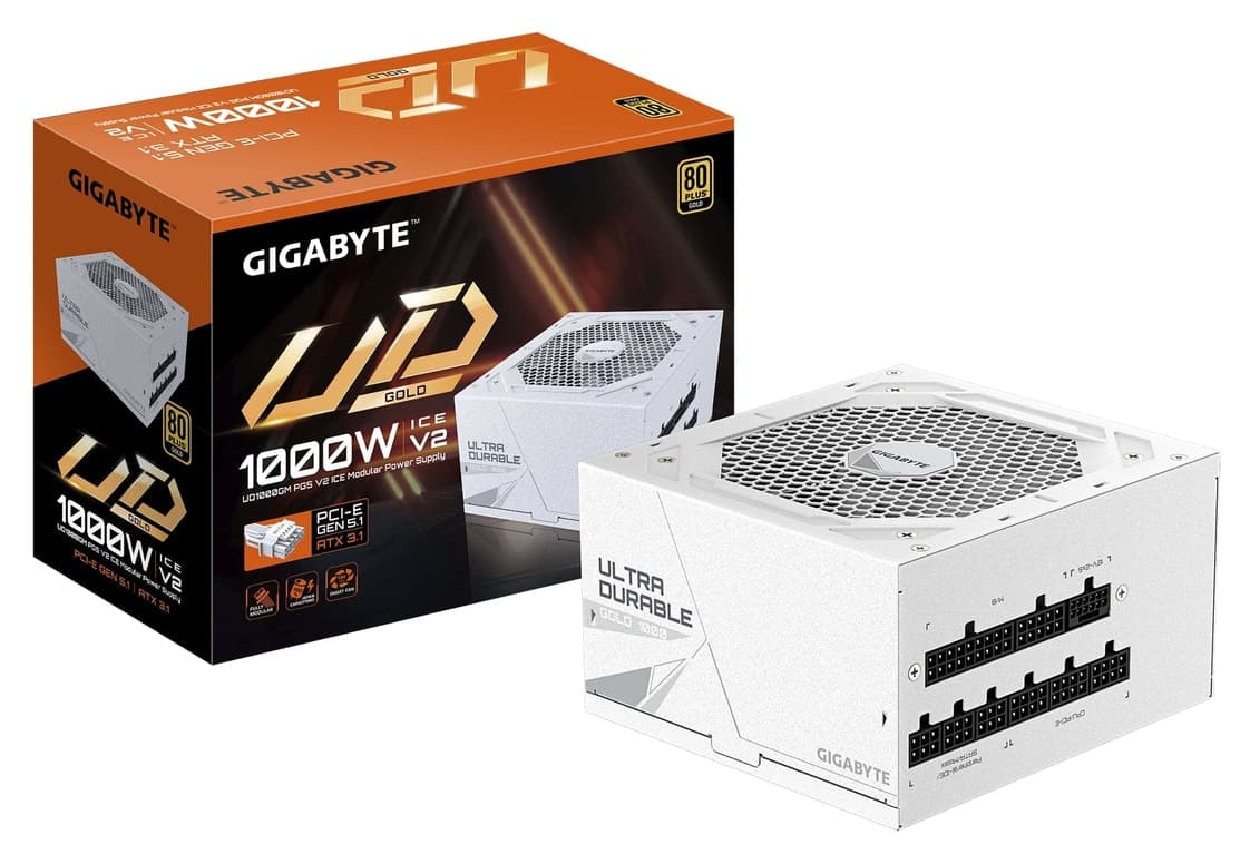 منبع تغذیه Gigabyte فول ماژولار 1000W 80+ Gold مدل GP-UD1000GM PG5 V2 ICE منبع تغذیه Gigabyte فول ماژولار 1000W 80+ Gold مدل GP-UD1000GM PG5 V2 ICE