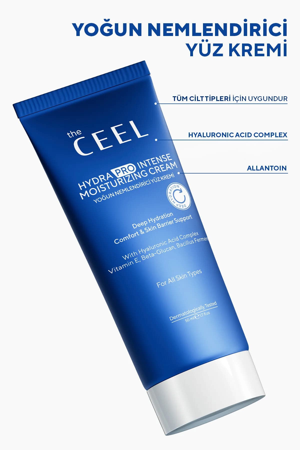 کرم نمرسان غلیظ آبی The Ceel با هیالورونیک اسید و آلانتوئین 50 ml کرم نمرسان غلیظ آبی The Ceel با هیالورونیک اسید و آلانتوئین 50 ml