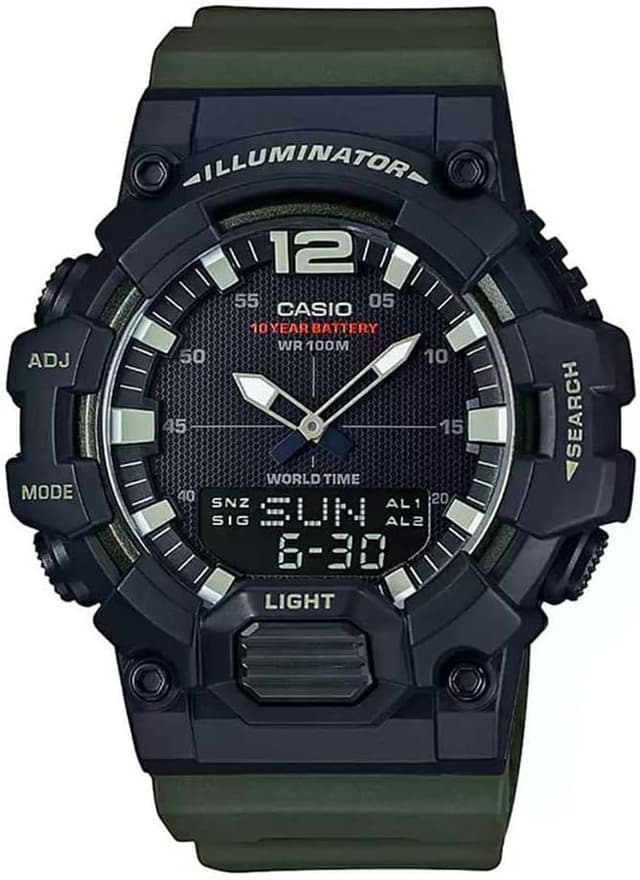 ساعت مچی مردانه Casio آنالوگ/دیجیتال مشکی-سبز سایز استاندارد مدل HDC-700-3AVDF ساعت مچی مردانه Casio آنالوگ/دیجیتال مشکی-سبز سایز استاندارد مدل HDC-700-3AVDF