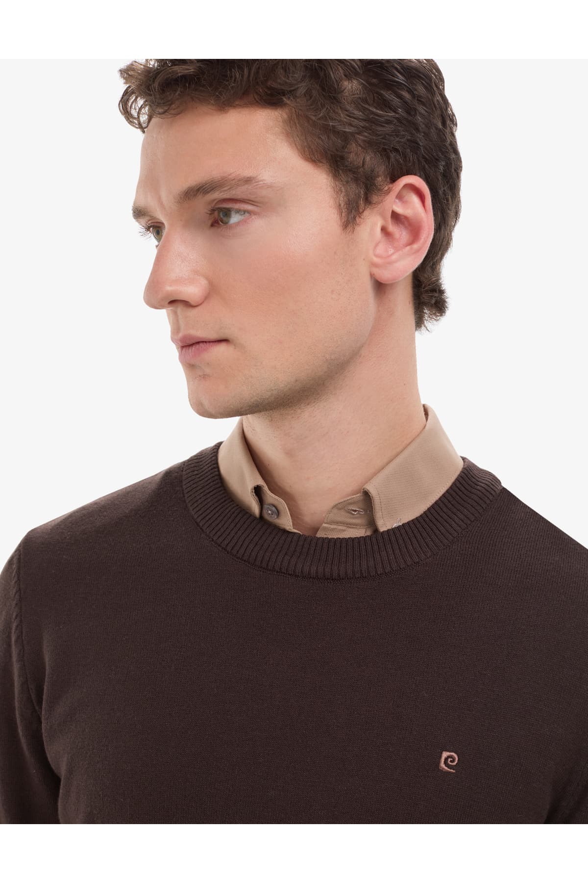 پلیور بافت مردانه Pierre Cardin قهوهای تیره اسلیم فیت یقه گرد مدل 50314192-VR084 پلیور بافت مردانه Pierre Cardin قهوهای تیره اسلیم فیت یقه گرد مدل 50314192-VR084
