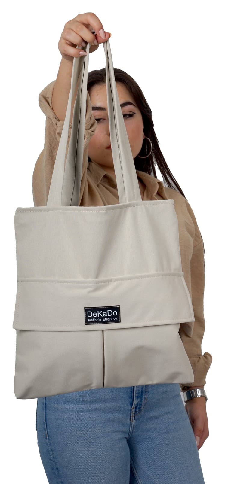 کیف دستی و دوشی زنانه dekado کانواسی بژ زیپدار 35x35 کیف دستی و دوشی زنانه dekado کانواسی بژ زیپدار 35x35