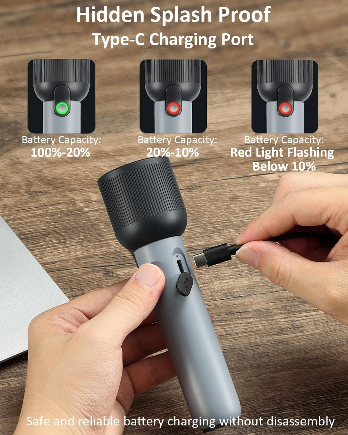 چراغقوه دستی PHILIPS شارژی 2000mAh دوحالته 400LM ضدآب IP44 خاکستری چراغقوه دستی PHILIPS شارژی 2000mAh دوحالته 400LM ضدآب IP44 خاکستری