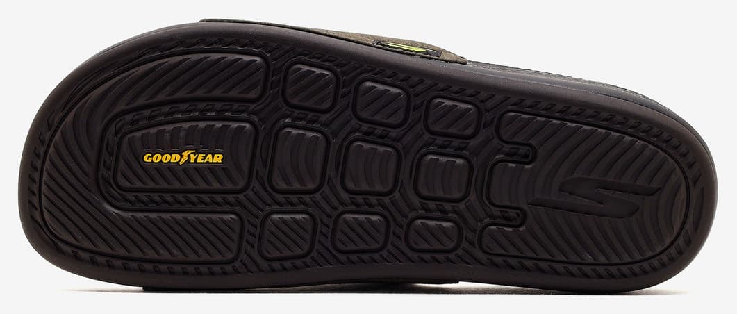 دمپایی مردانه Skechers خاکی HYPER SLIDE TOPOGRAPHIC مدل 229137 OLBK دمپایی مردانه Skechers خاکی HYPER SLIDE TOPOGRAPHIC مدل 229137 OLBK