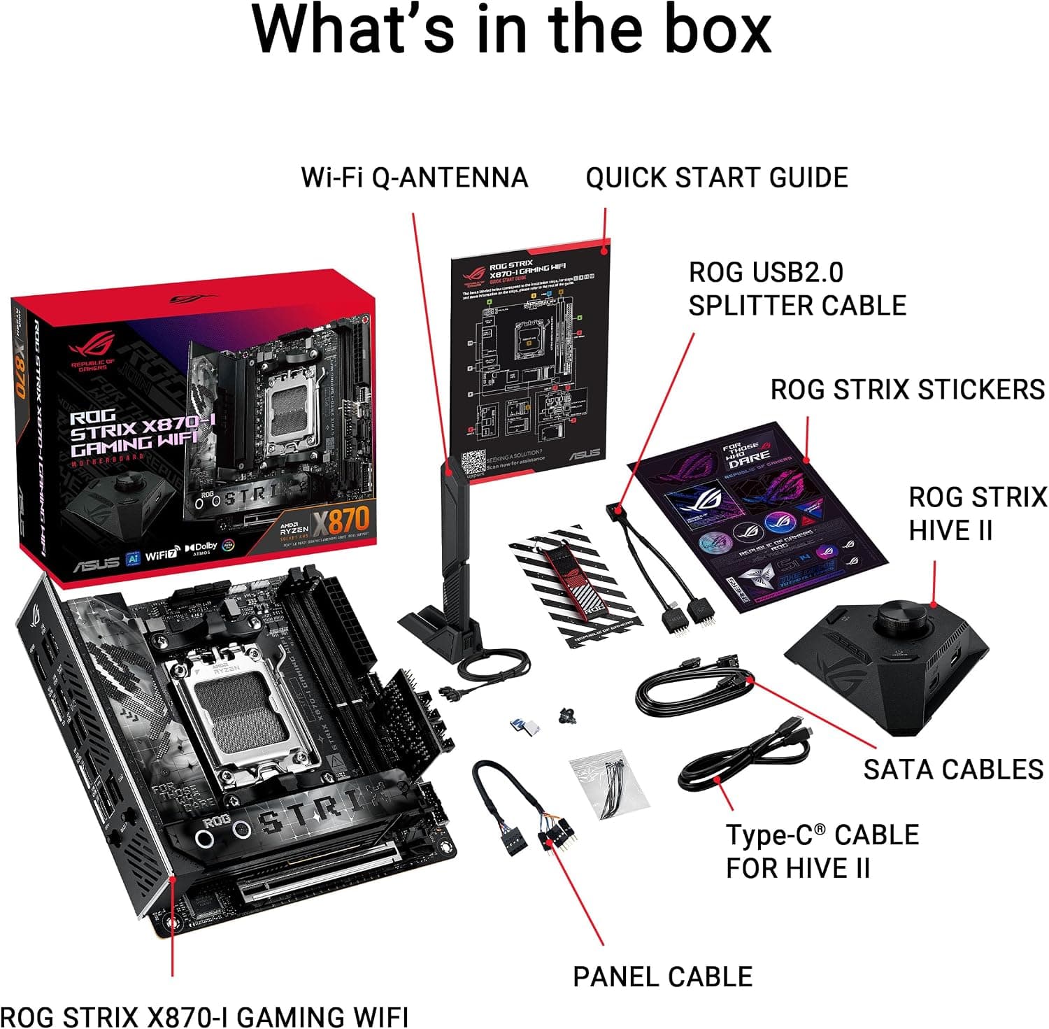 مادربرد ASUS ROG STRIX X870-I GAMING WIFI سوکت AM5 مینی ITX مشکی مادربرد ASUS ROG STRIX X870-I GAMING WIFI سوکت AM5 مینی ITX مشکی