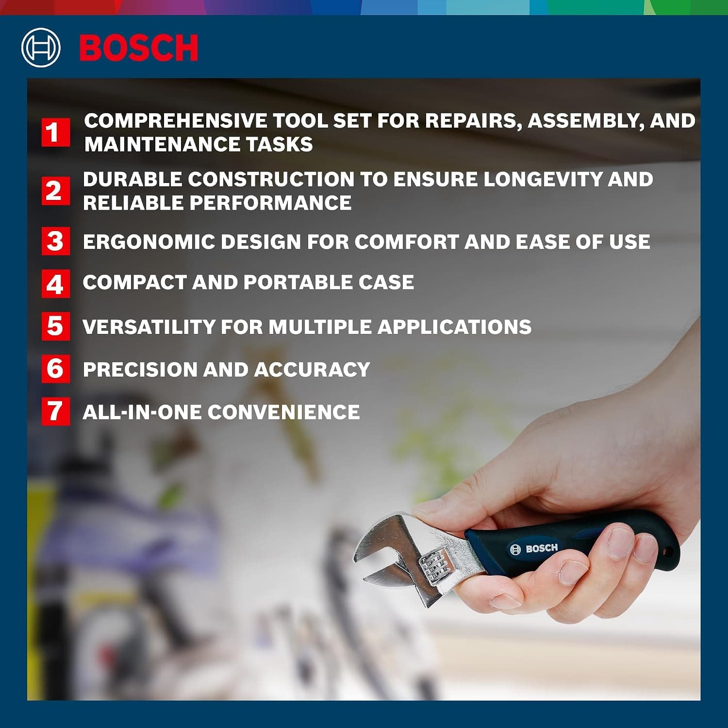 ست ابزار دستی فلزی همهکاره Bosch آبی 108 عددی مدل 2.607.002.790 ست ابزار دستی فلزی همهکاره Bosch آبی 108 عددی مدل 2.607.002.790