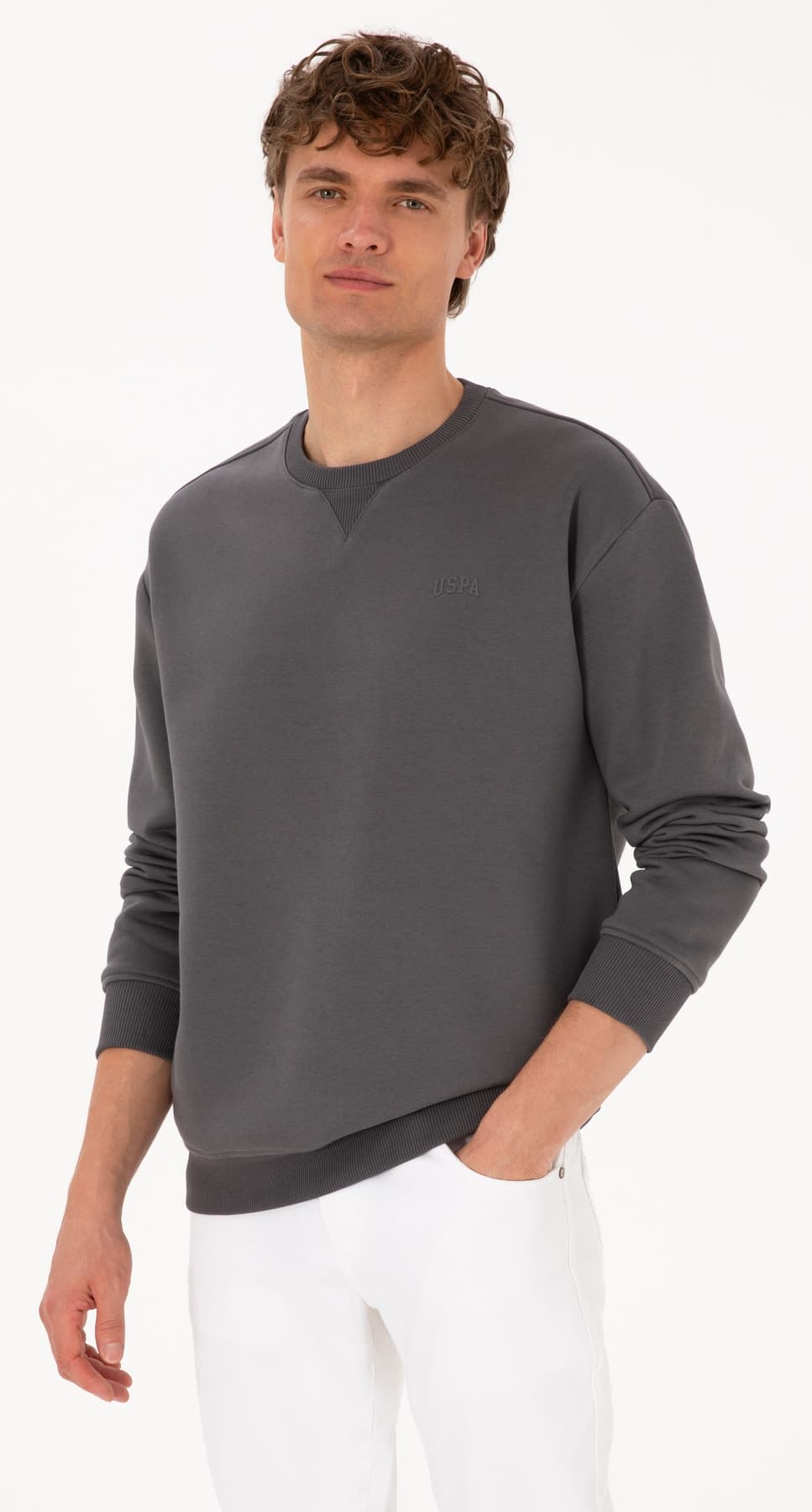 سوئیتشرت مردانه U.S. Polo Assn. یقه گرد فیت راحت خاکستری مدل 50313757-VR024 سوئیتشرت مردانه U.S. Polo Assn. یقه گرد فیت راحت خاکستری مدل 50313757-VR024