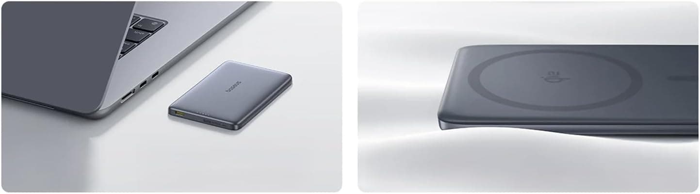 پاوربانک Baseus PicoGo فوق نازک بیسیم Qi2 MagSafe شارژ سریع 10000mAh خاکستری پاوربانک Baseus PicoGo فوق نازک بیسیم Qi2 MagSafe شارژ سریع 10000mAh خاکستری