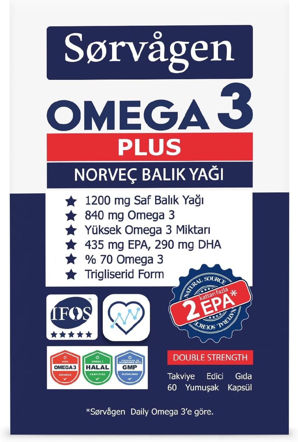 روغن ماهی Sorvagen Omega3 Plus 1200mg مدل 60 کپسولی روغن ماهی Sorvagen Omega3 Plus 1200mg مدل 60 کپسولی