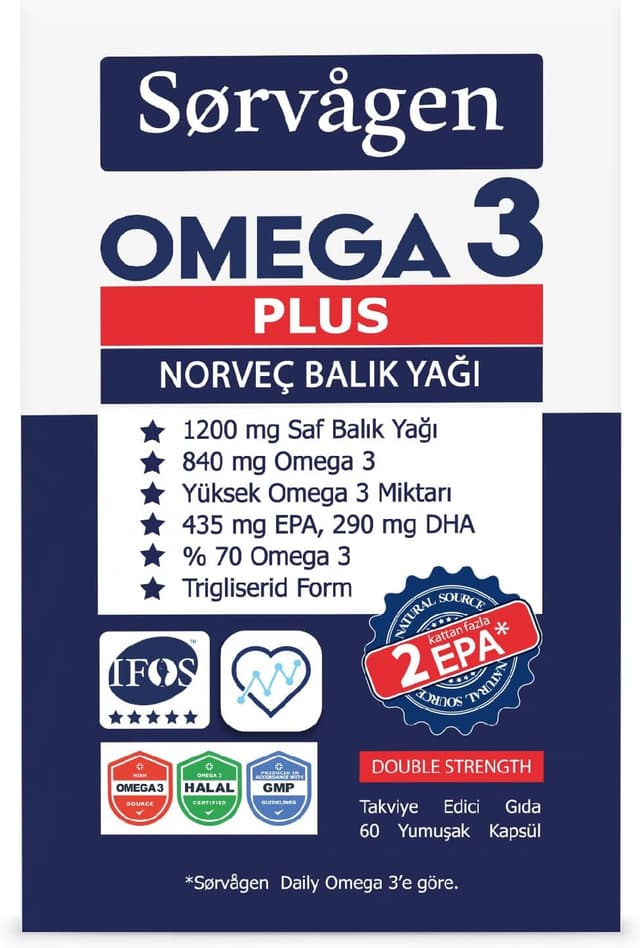 روغن ماهی Sorvagen Omega3 Plus 1200mg مدل 60 کپسولی روغن ماهی Sorvagen Omega3 Plus 1200mg مدل 60 کپسولی