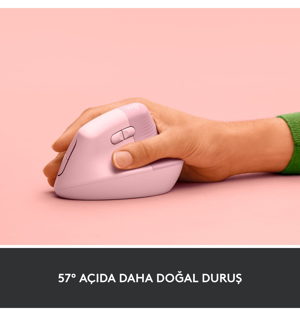 ماوس عمودی ارگونومیک بیسیم کمصدا logitech Lift صورتی مدل 910-006478 ماوس عمودی ارگونومیک بیسیم کمصدا logitech Lift صورتی مدل 910-006478