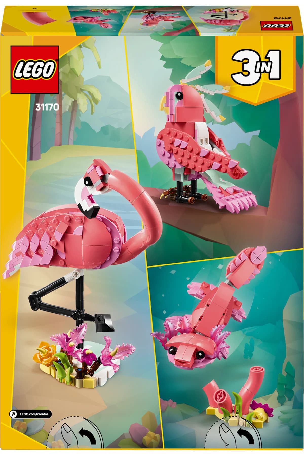 لگو Creator 3 در 1 حیوانات وحشی فلامینگوی صورتی مدل 31170 لگو Creator 3 در 1 حیوانات وحشی فلامینگوی صورتی مدل 31170