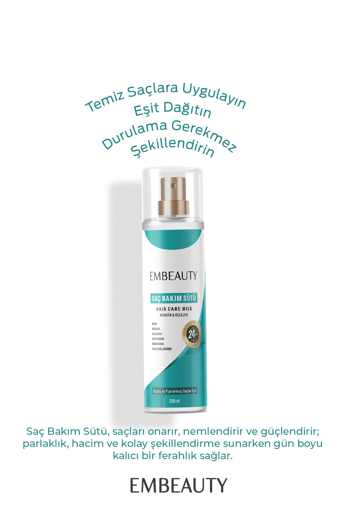 شیر موی مغذی Embeauty حاوی کراتین و کلاژن 200 ML شیر موی مغذی Embeauty حاوی کراتین و کلاژن 200 ML
