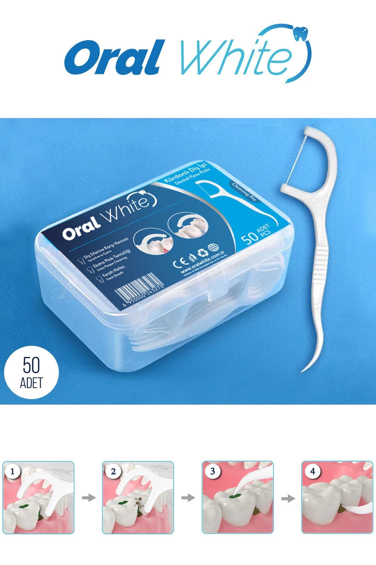 نخ دندان Oral White Cleaning Pro ساده نخ دندان Oral White Cleaning Pro ساده