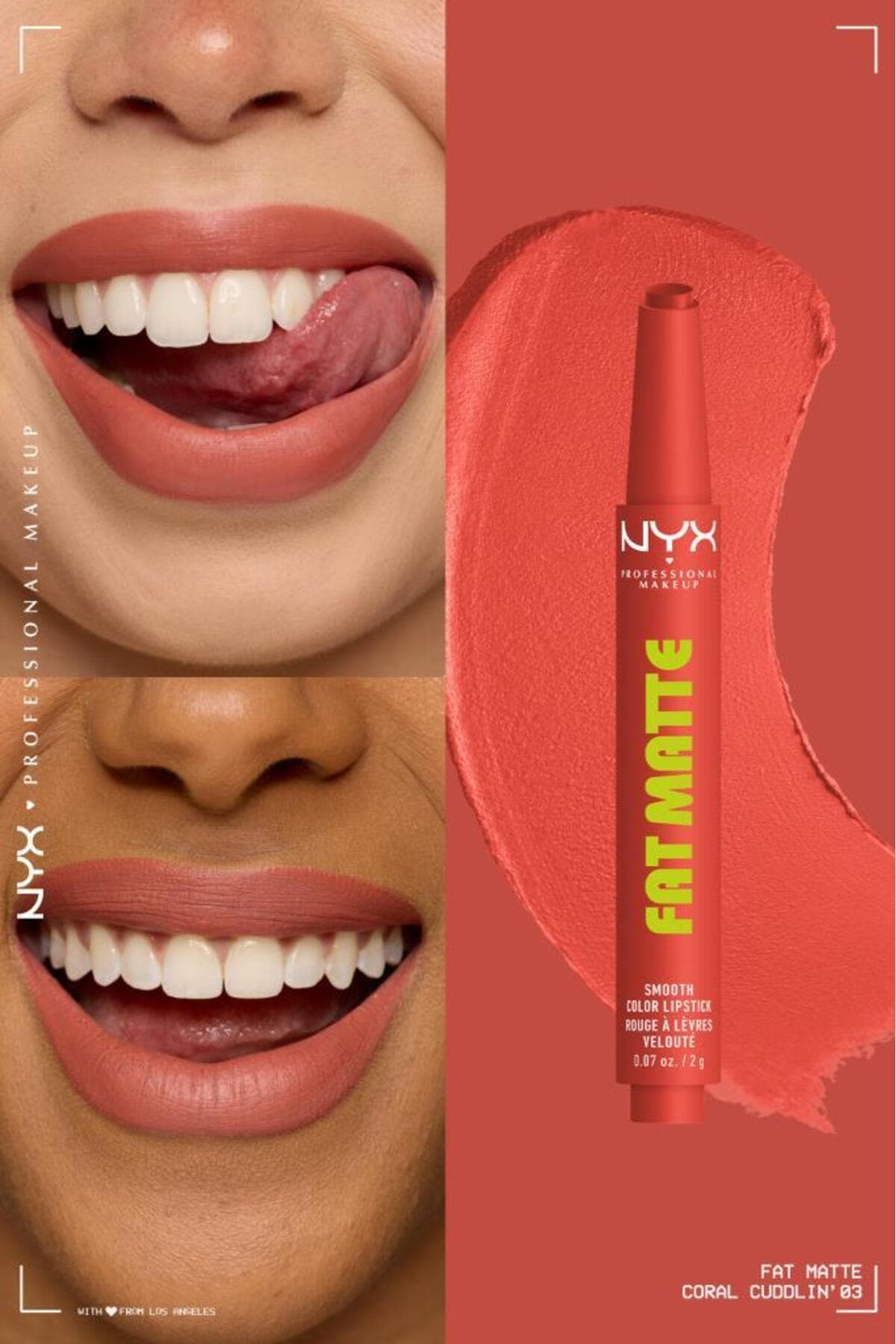 رژ لب مات NYX Professional Makeup با اثر مرطوبکننده مدل 03 Coral Cuddlin' رژ لب مات NYX Professional Makeup با اثر مرطوبکننده مدل 03 Coral Cuddlin'