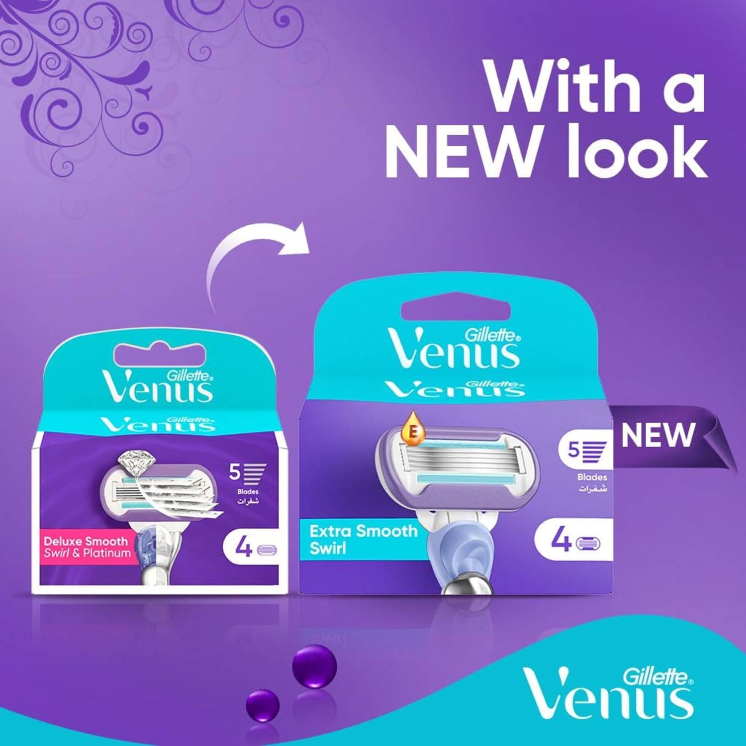 تیغ یدک زنانه Gillette Venus Swirl Flexiball 4 Count تیغ یدک زنانه Gillette Venus Swirl Flexiball 4 Count