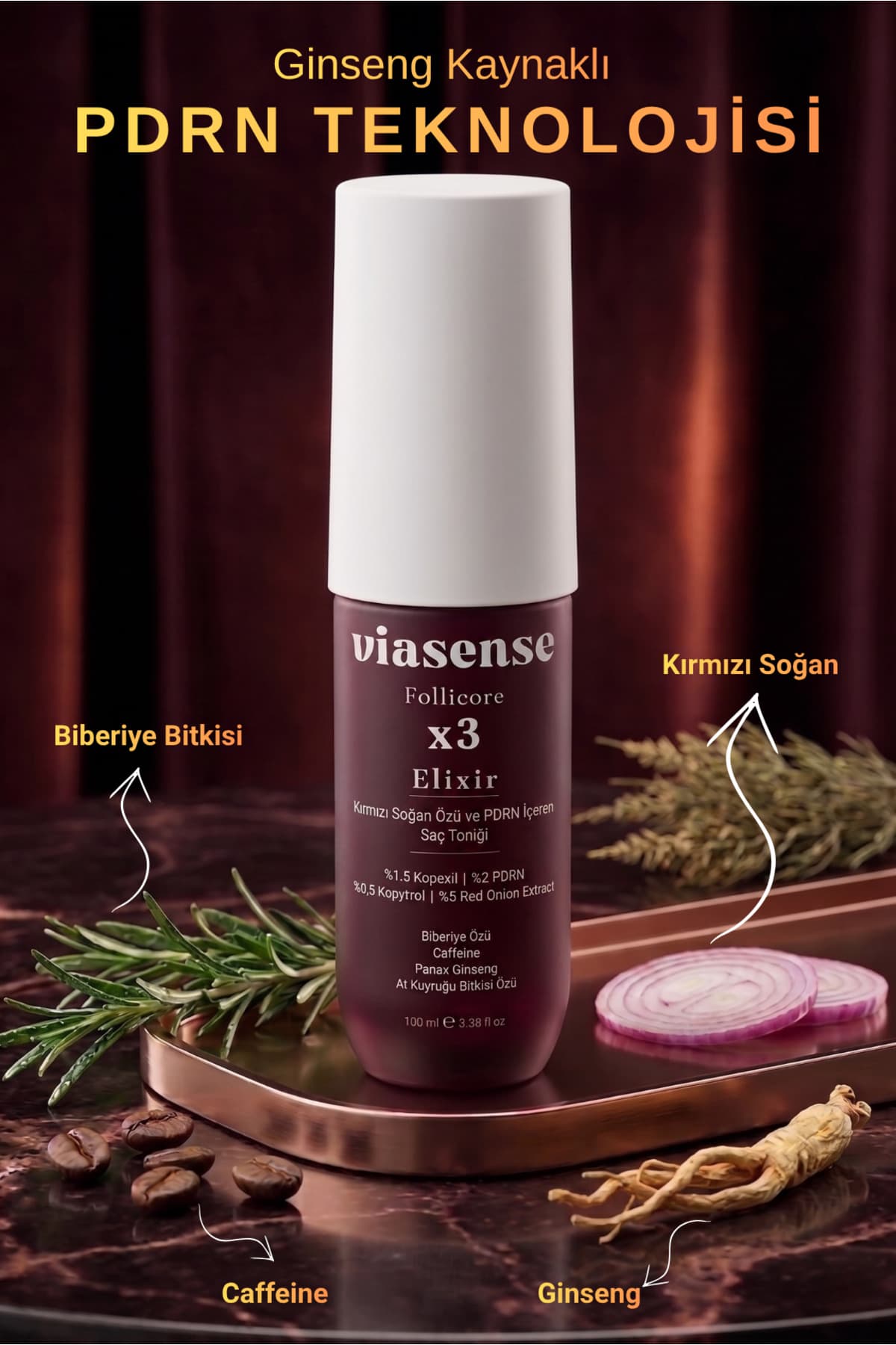 تونیک مو viasense ضد ریزش با PDRN و عصاره پیاز قرمز 100ml تونیک مو viasense ضد ریزش با PDRN و عصاره پیاز قرمز 100ml