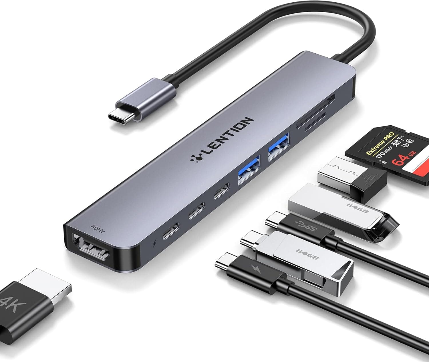 هاب USB-C LENTION 8 در 1 با HDMI 4K 60Hz و شارژ 100W هاب USB-C LENTION 8 در 1 با HDMI 4K 60Hz و شارژ 100W