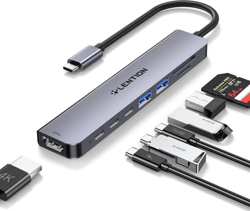 هاب USB-C LENTION 8 در 1 با HDMI 4K 60Hz و شارژ 100W هاب USB-C LENTION 8 در 1 با HDMI 4K 60Hz و شارژ 100W