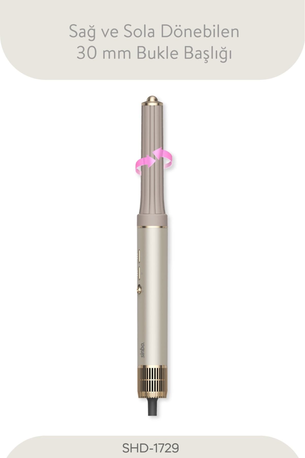 استایلر چندکاره Sinbo Pro Compact 5in1 با موتور BLDC مدل SHD-1729 طلایی براق استایلر چندکاره Sinbo Pro Compact 5in1 با موتور BLDC مدل SHD-1729 طلایی براق