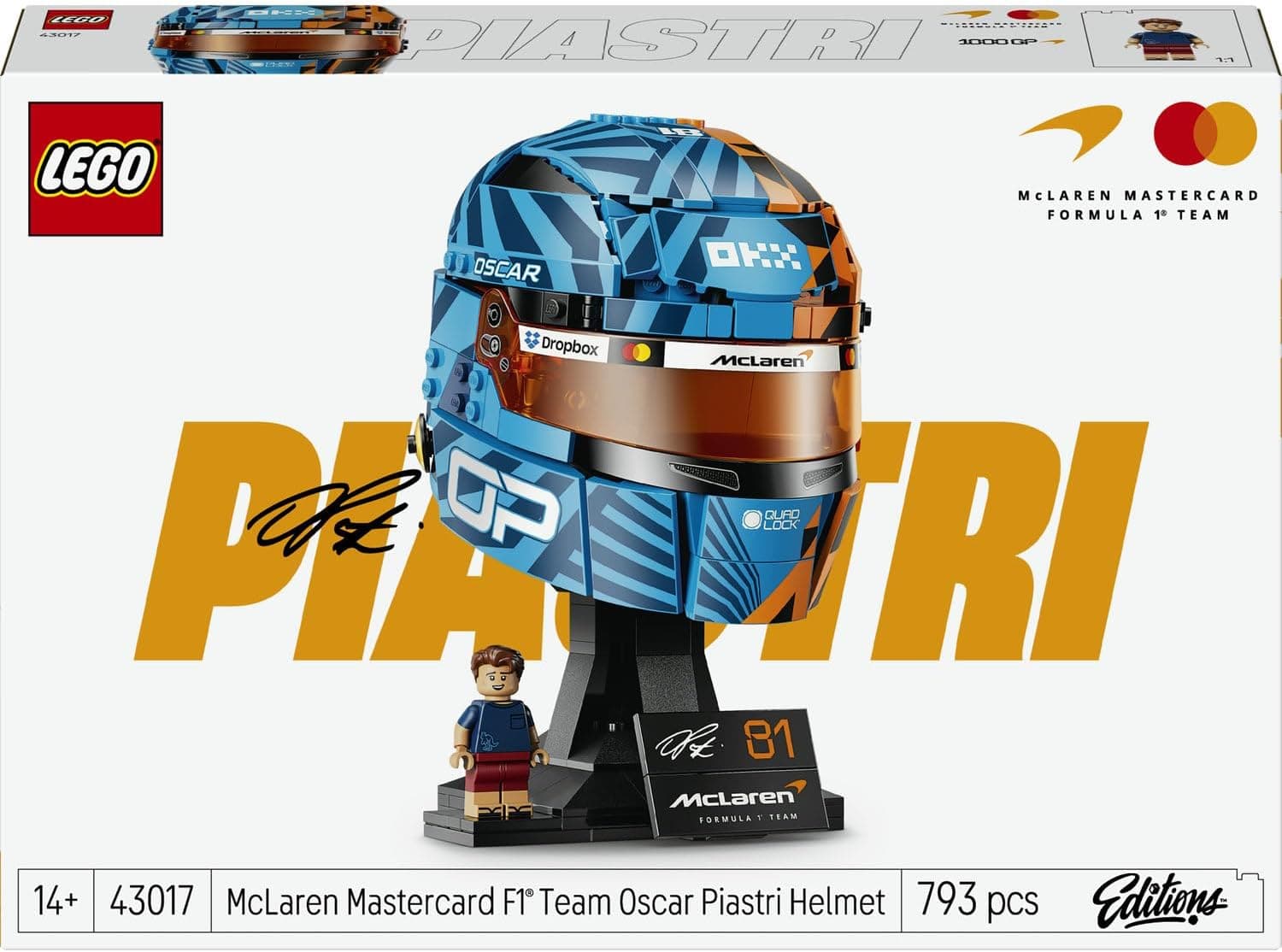 لگو Editions McLaren Mastercard F1 Team کلاه ایمنی Oscar Piastri مدل 43017 لگو Editions McLaren Mastercard F1 Team کلاه ایمنی Oscar Piastri مدل 43017