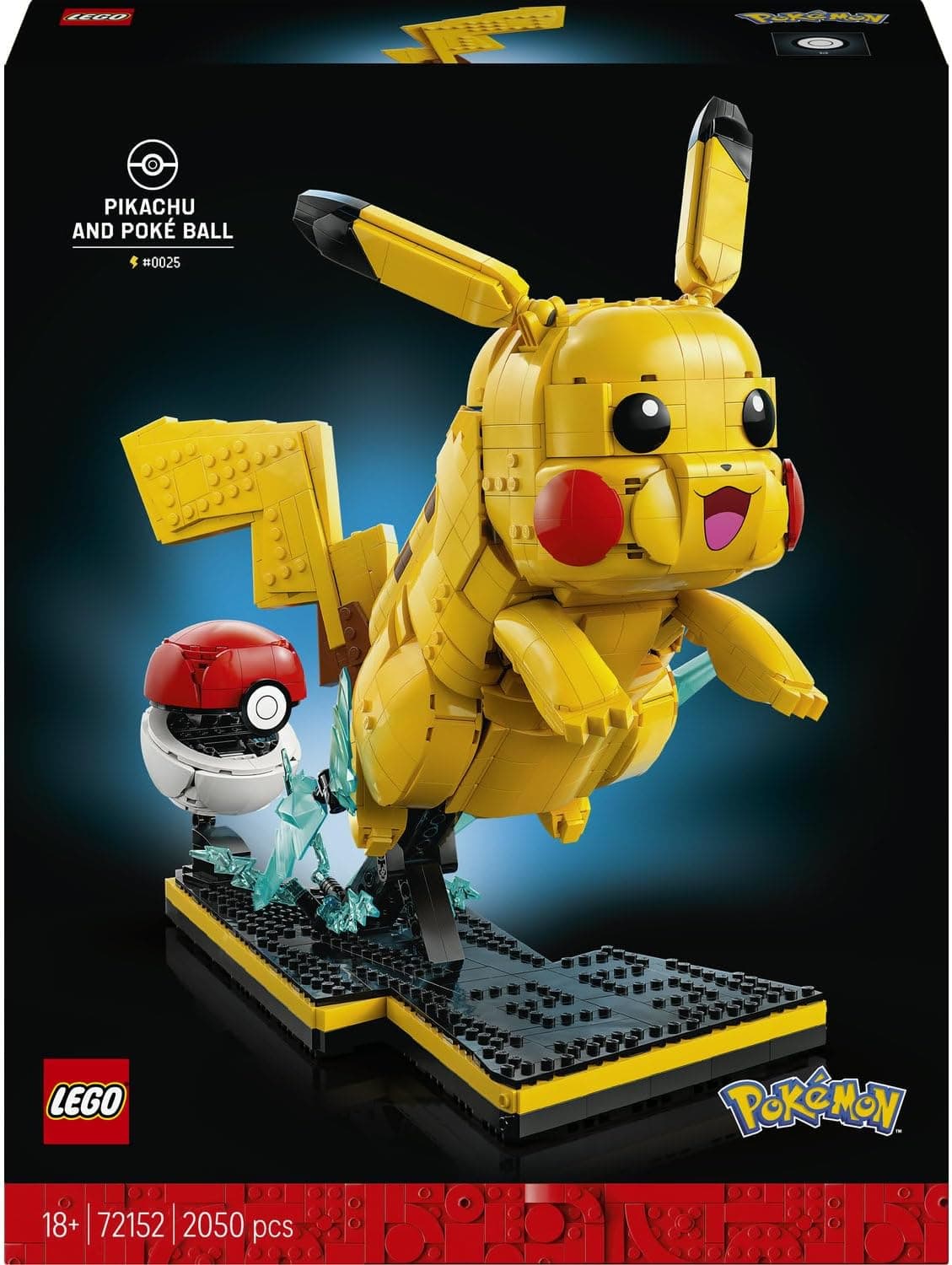 مدل ساخت مجموعۀ دکوری LEGO Pokémon Pikachu و Poké Topu 72152 با ایستگاه قابل تنظیم برای بزرگسالان، 2050 پارچه مدل ساخت مجموعۀ دکوری LEGO Pokémon Pikachu و Poké Topu 72152 با ایستگاه قابل تنظیم برای بزرگسالان، 2050 پارچه