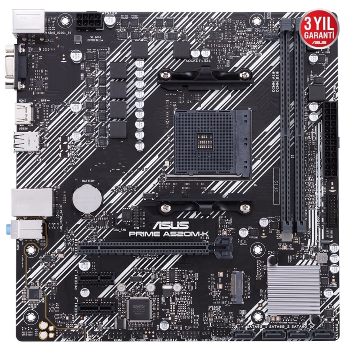 مادربرد ASUS مدل PRIME A520M-K با چیپست A520 و سوکت AM4 مادربرد ASUS مدل PRIME A520M-K با چیپست A520 و سوکت AM4