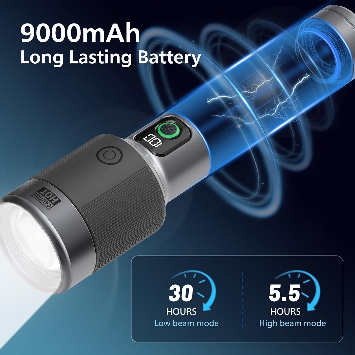 چراغ قوه شارژی PHILIPS LED 3000LM با زوم تلسکوپی و باتری 9000mAh چراغ قوه شارژی PHILIPS LED 3000LM با زوم تلسکوپی و باتری 9000mAh