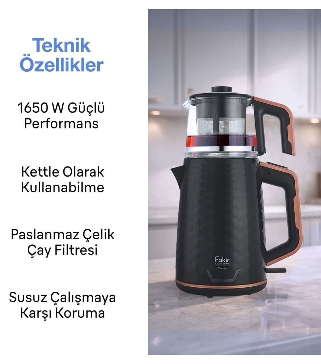 دستگاه چای ساز Fakir مدل Tastea مشکی Rosie دستگاه چای ساز Fakir مدل Tastea مشکی Rosie