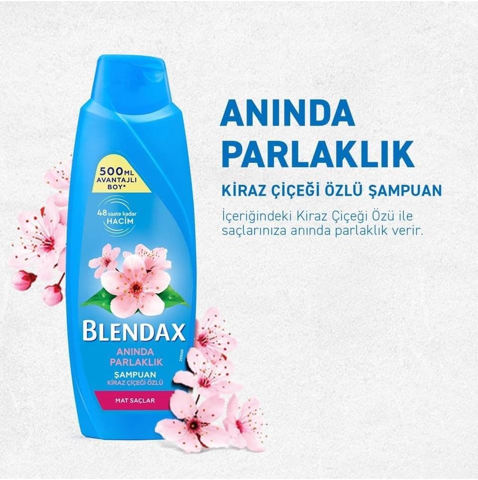 شامپو BLENDAX با عصاره شکوفه گیلاس برای درخشش و نرمی فوری 500 ml شامپو BLENDAX با عصاره شکوفه گیلاس برای درخشش و نرمی فوری 500 ml