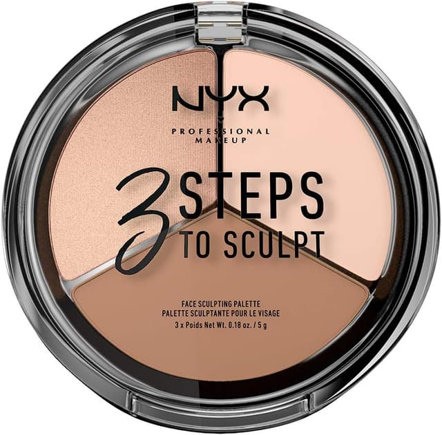 پالت کانتورینگ صورت NYX Professional Makeup 3 Steps to Sculpt روشن 01 پالت کانتورینگ صورت NYX Professional Makeup 3 Steps to Sculpt روشن 01