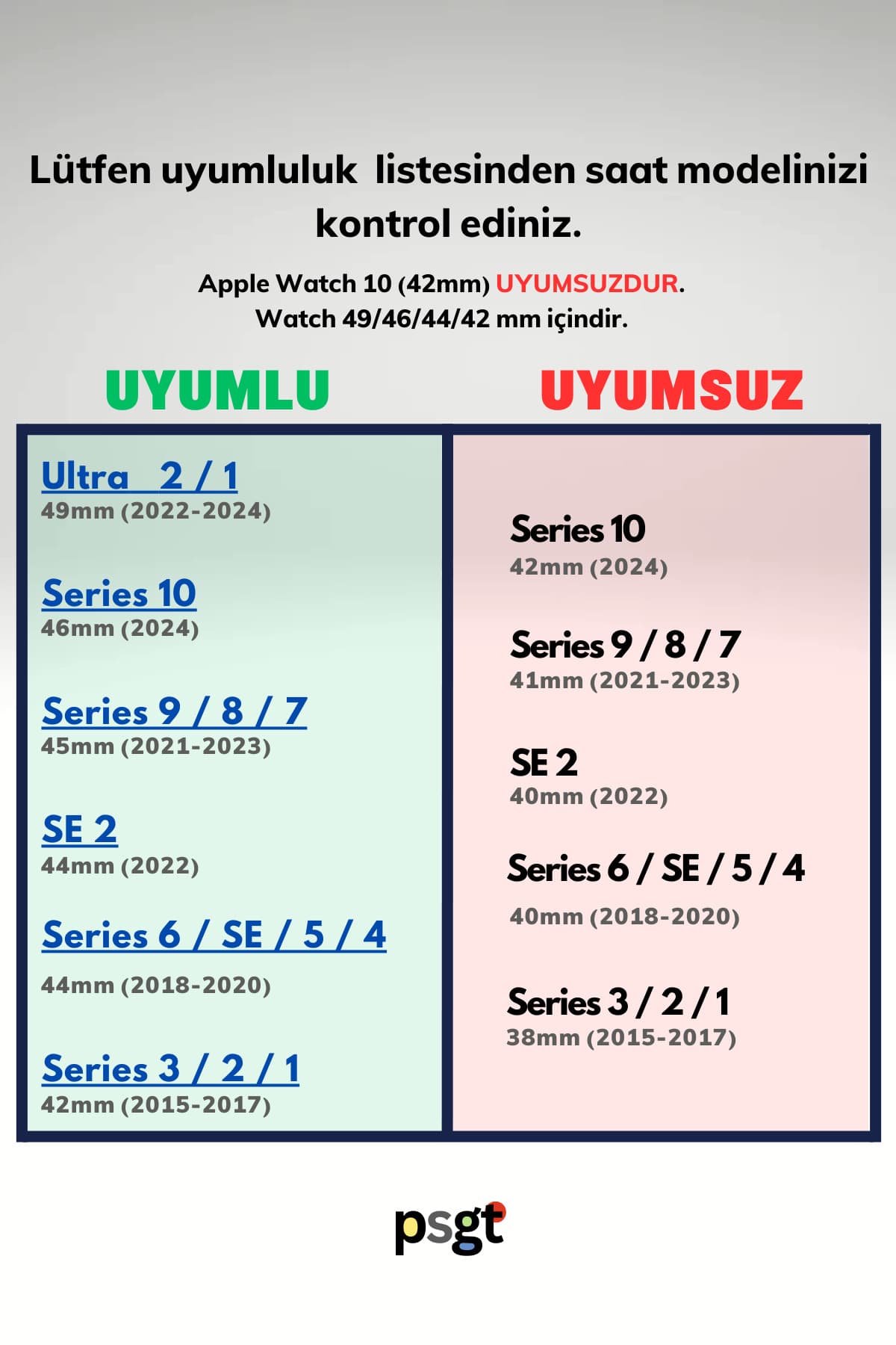 بند ساعت PSGT سازگار با Apple Watch S10 S11 -46mm (42/44/45/49)mm استیل ضدزنگ Modernfit بند ساعت PSGT سازگار با Apple Watch S10 S11 -46mm (42/44/45/49)mm استیل ضدزنگ Modernfit