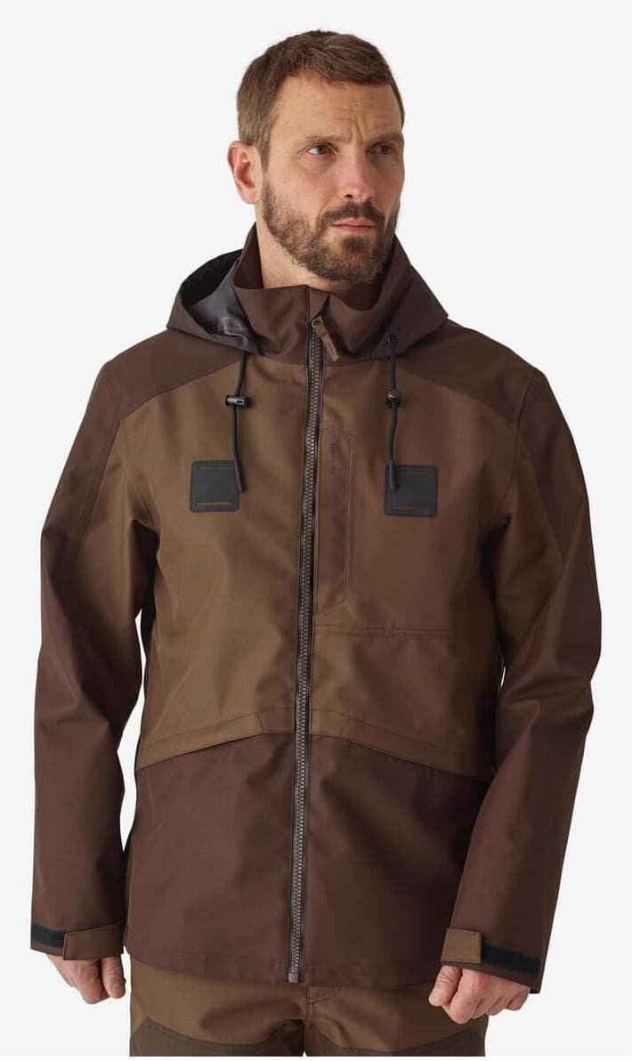 بارانی شکاری مردانه Decathlon Solognac دو رنگ قهوهای تیره 2XL بارانی شکاری مردانه Decathlon Solognac دو رنگ قهوهای تیره 2XL