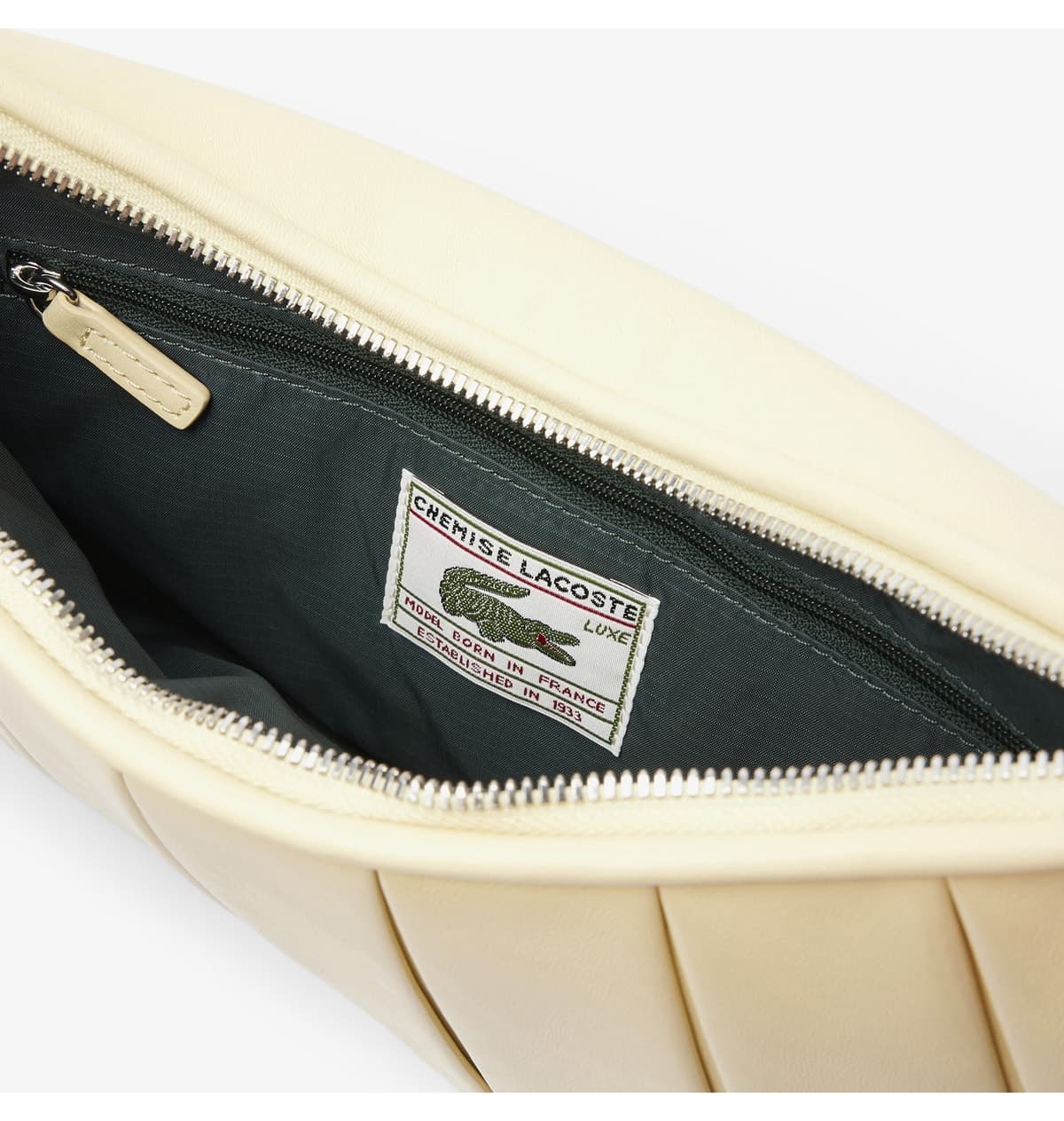 کیف دوشی زنانه Lacoste چرمی زرد متوسط مدل Lenglen کیف دوشی زنانه Lacoste چرمی زرد متوسط مدل Lenglen