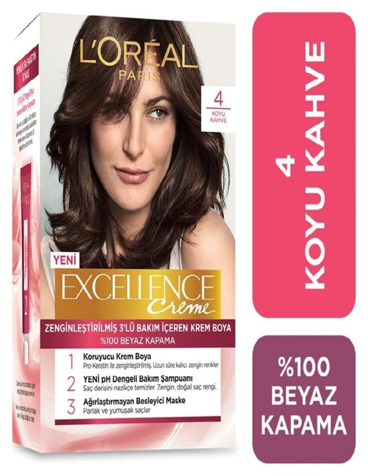 کرم رنگ مو زنانه L'Oreal Paris Excellence Creme قهوهای 4 کرم رنگ مو زنانه L'Oreal Paris Excellence Creme قهوهای 4