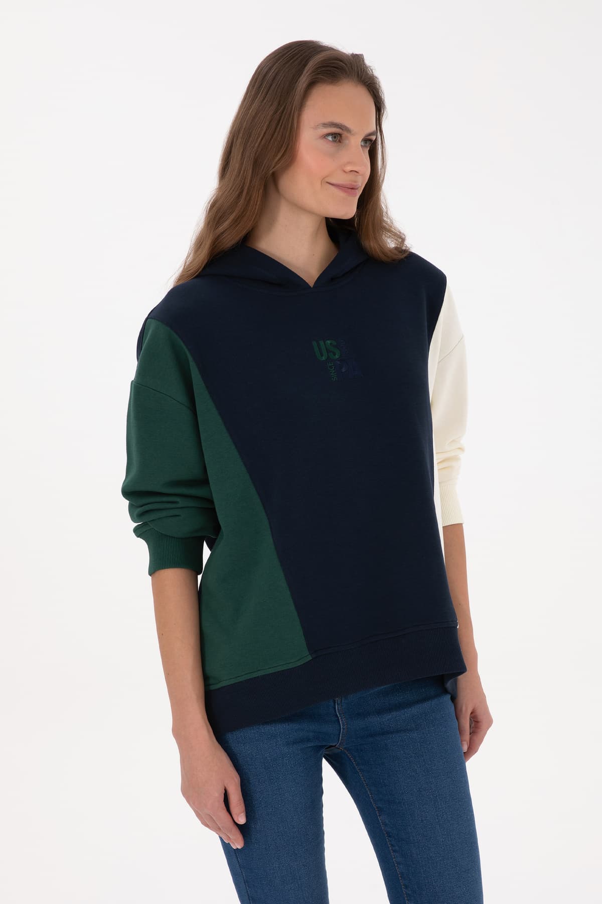 سوئیشرت زنانه U.S. Polo Assn. کلاهدار لاجوردی مدل 50313585-VR059 سوئیشرت زنانه U.S. Polo Assn. کلاهدار لاجوردی مدل 50313585-VR059